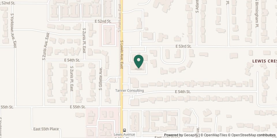 Get directions to the office. Map of the surrounding streets, with a marker on the building.